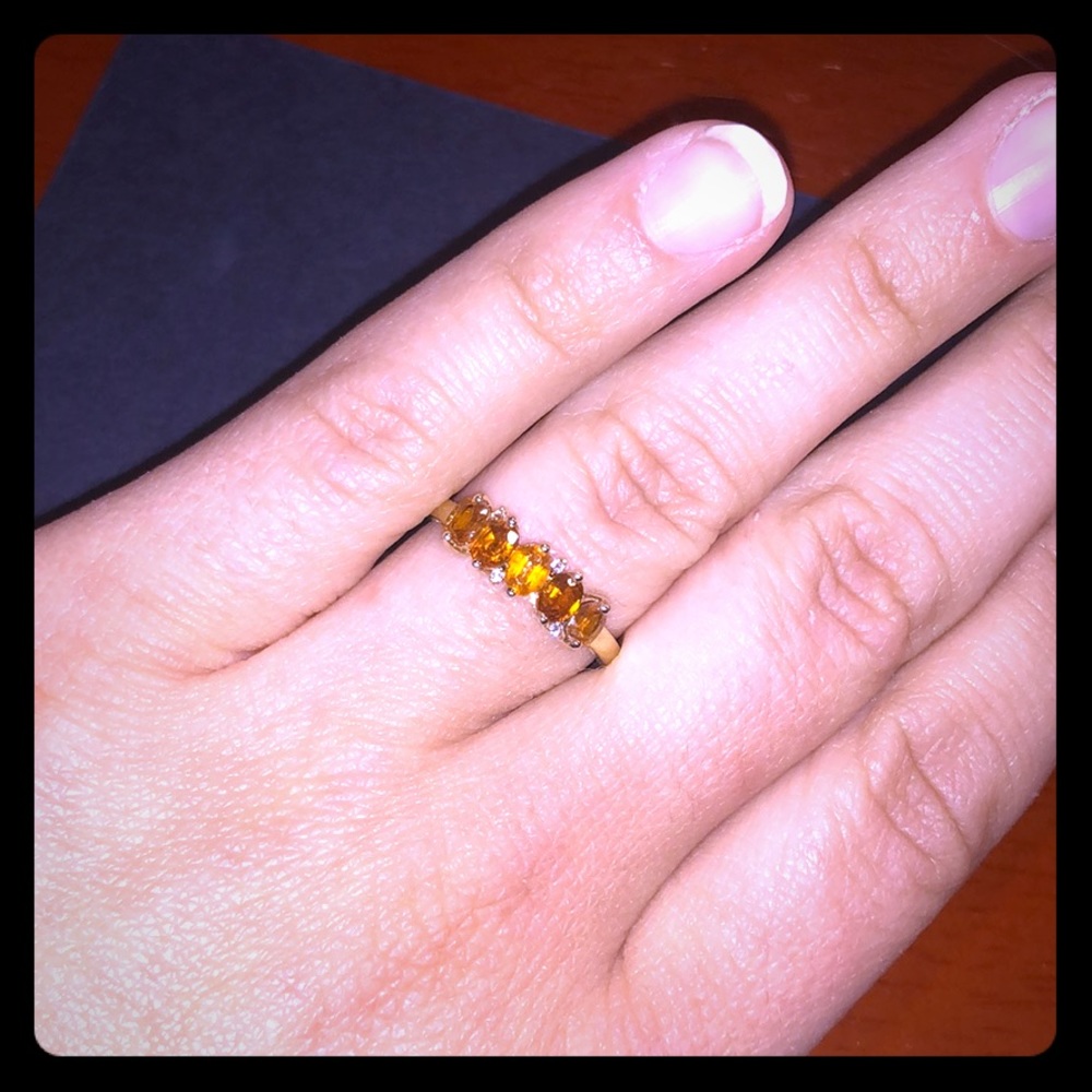 Rare Loliondo Orange Kyanite 10k gold ring